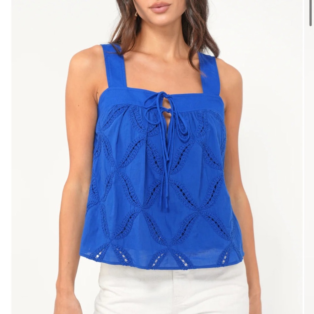 NWT!! Greylin Trina Dbl Tie Top Cobalt
